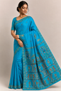 The Hansa Chhatra – Hand-Painted Pattachitra Khadi Silk Saree